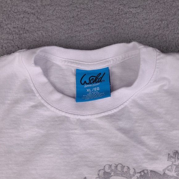 Vintage WCKD T-Shirt Mens XL White Short Sleeve Crewneck Made In USA Cotton - Picture 3 of 12